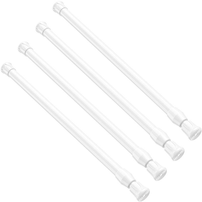 AIZESI Spring Tension Curtain Rods Short Tension Rod (White,27" to 37"-4Pcs) - Image 1